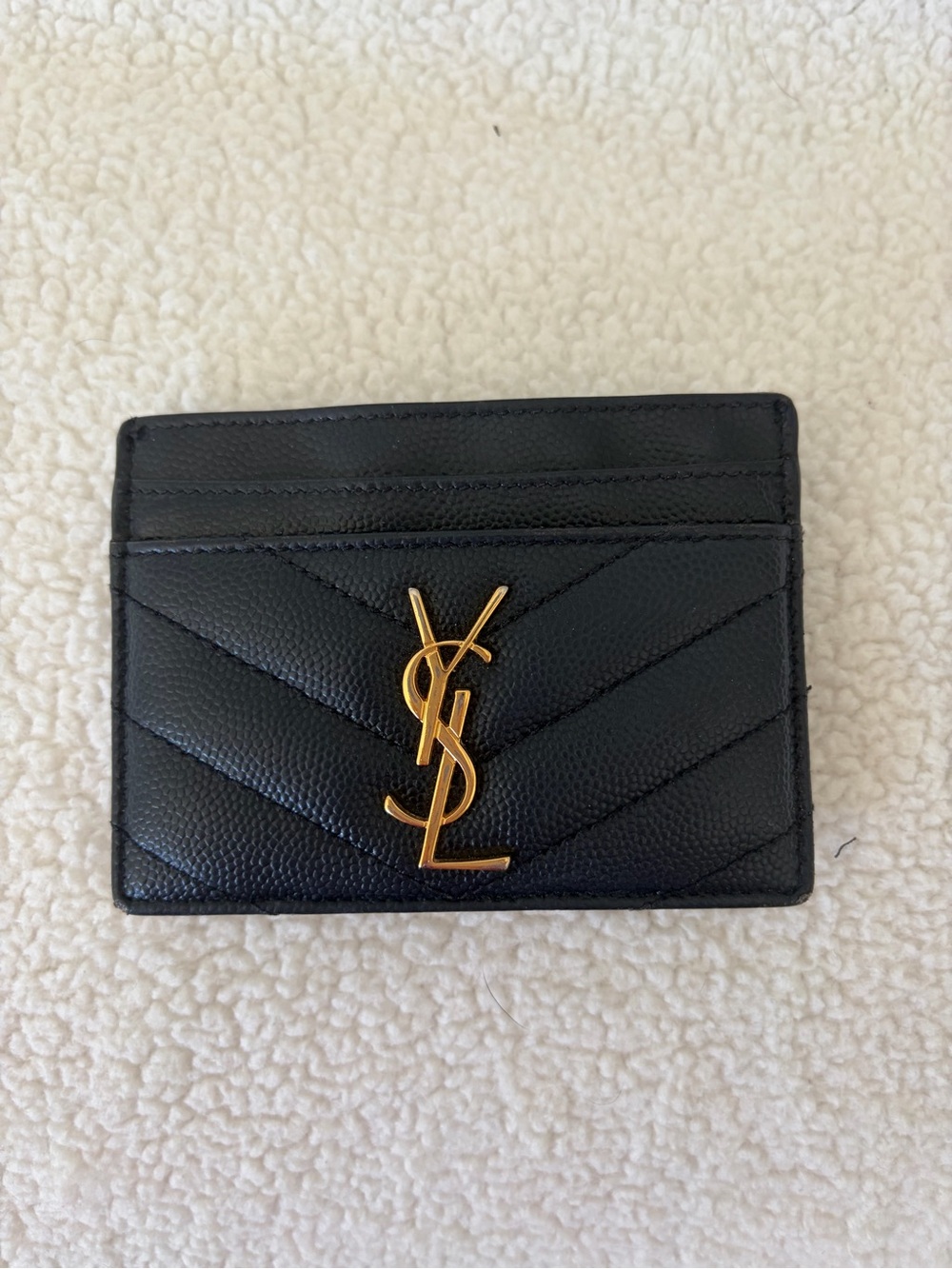 Saint Laurent Cassandre Matelassé Card Black Quilted Leather Card Case